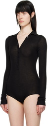 The Frankie Shop Black Solana Polo Bodysuit
