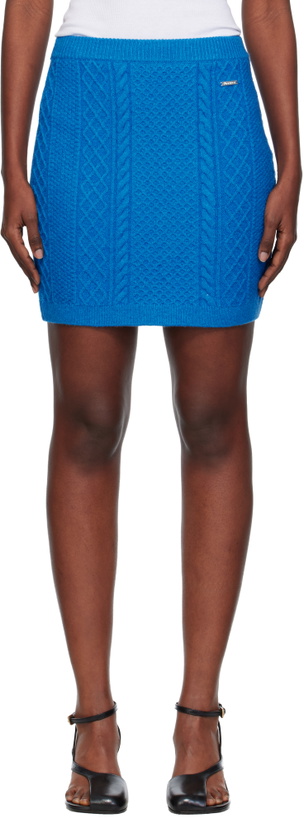 Photo: JW Anderson Blue Cable Knit Miniskirt