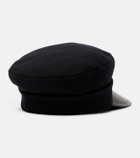Valentino VLogo wool-blend felt newsboy cap