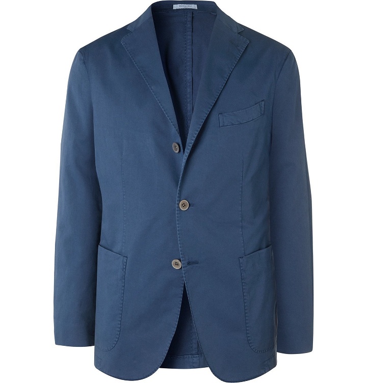 Photo: Boglioli - K-Jacket Unstructured Stretch-Cotton Twill Suit Jacket - Blue