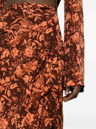 Jade Cropper Brown Wilted Flowers-Print Midi Skirt