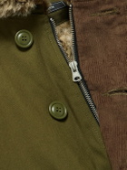 FrizmWORKS - Edgar Plush-Trimmed Cotton-Canvas Jacket - Green