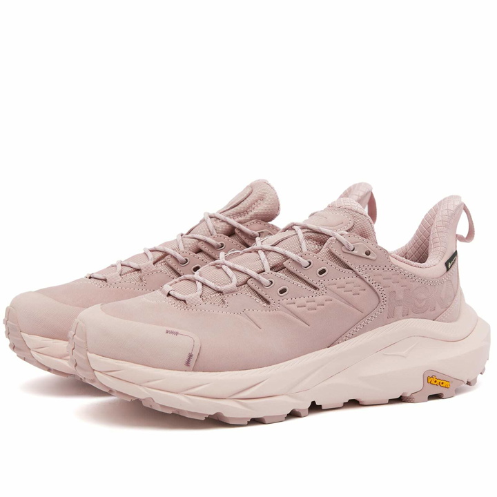 Photo: Hoka One One Kaha 2 Low GTX Sneakers in Pale Mauve/Peach Whip