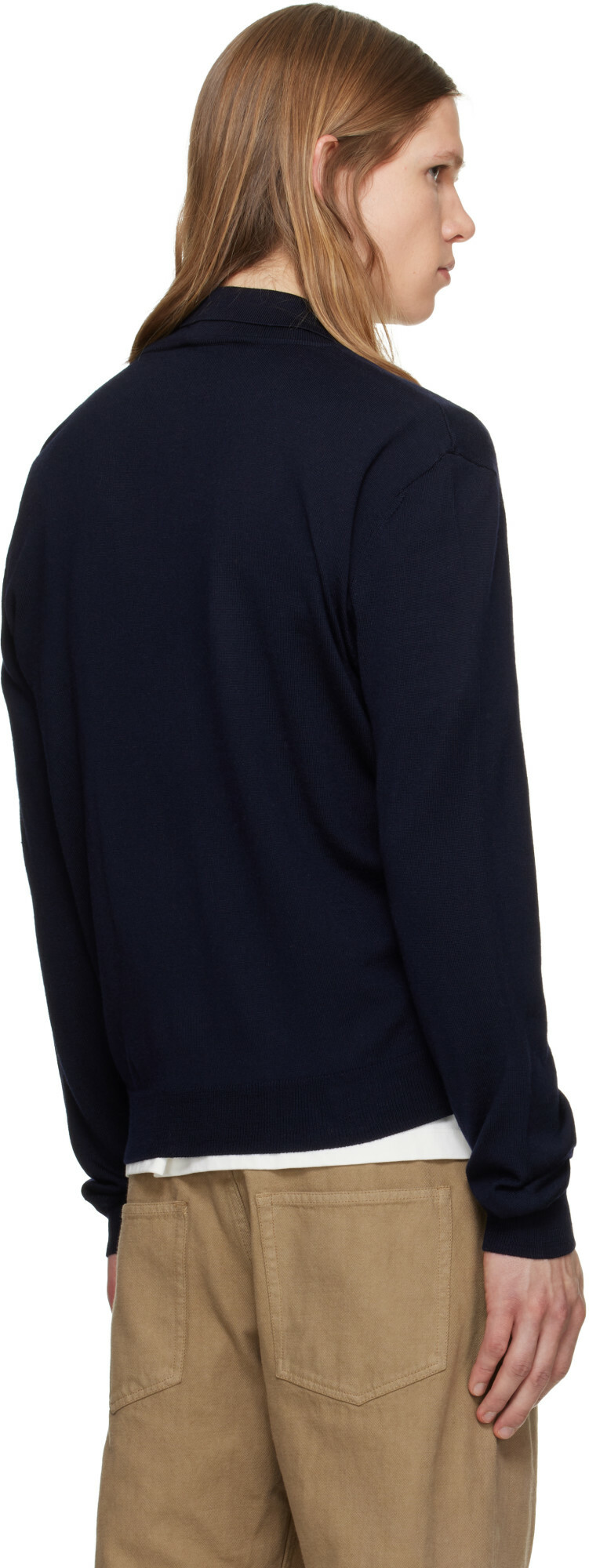 A.P.C. Navy Riou Wool Polo