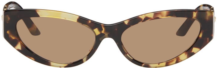 Photo: Versace Brown Greca Strass Cat-Eye Sunglasses