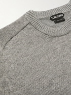 TOM FORD - Slim-Fit Dégradé Cashmere, Mohair and Silk-Blend Sweater - Gray