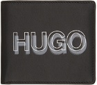 Hugo Black Logo Bifold Wallet & Card Holder Set