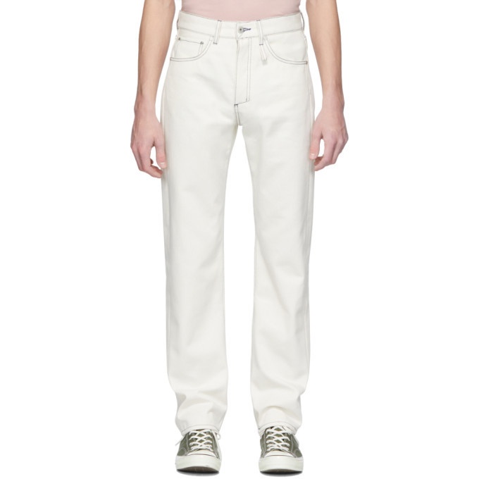 Photo: Band of Outsiders White Raw Denim Regular Fit Jeans