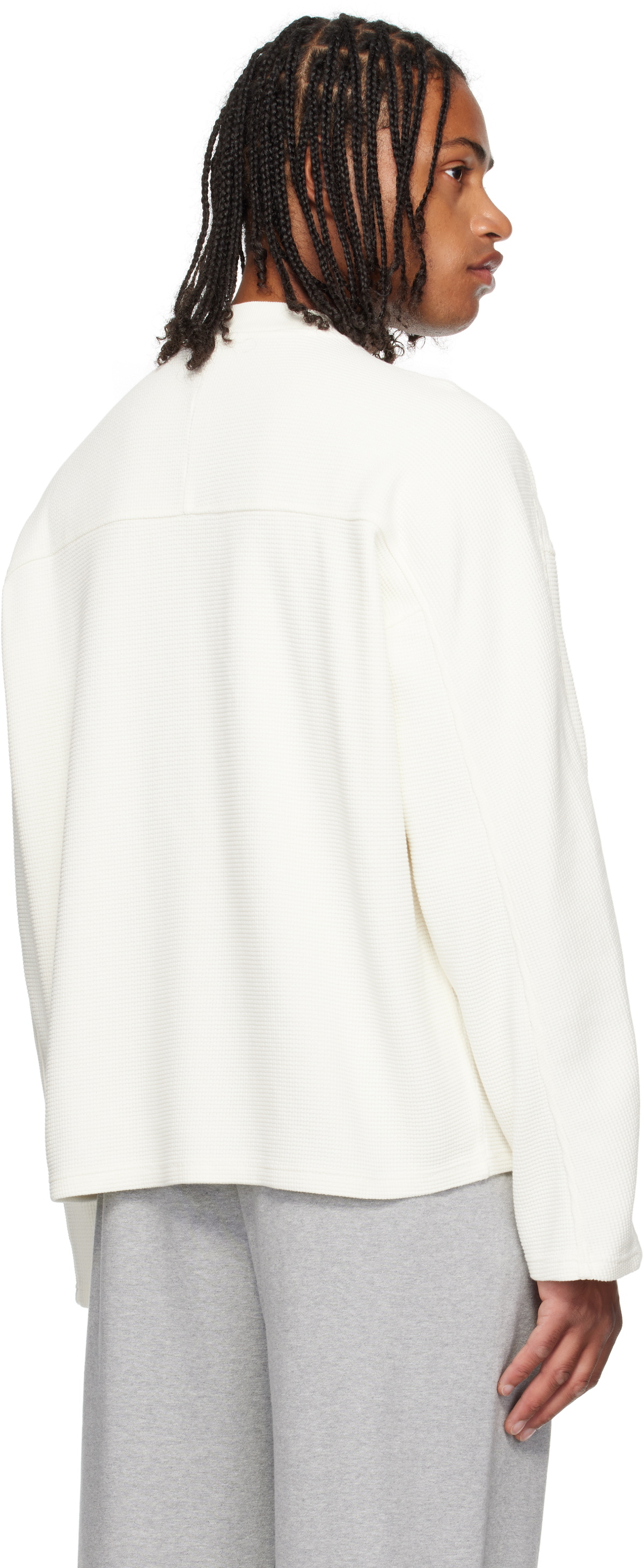 Represent Off-White Waffle Long Sleeve T-shirt Represent