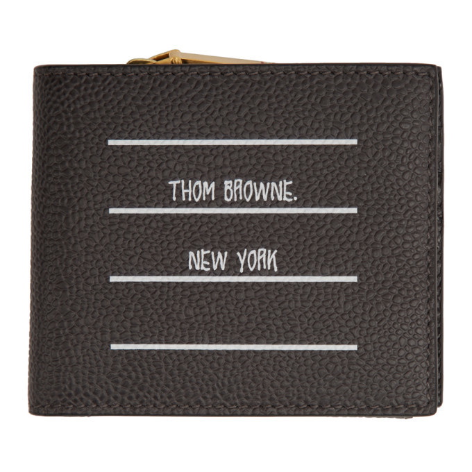 Photo: Thom Browne Grey TBNY Paper Label Bifold Wallet