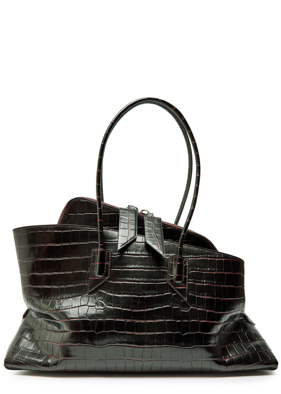 The Attico Black 'La Passeggiata Medium' Top Handle Bag The