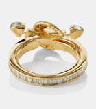 Ananya Chakra 18kt gold ring with diamonds and quartz