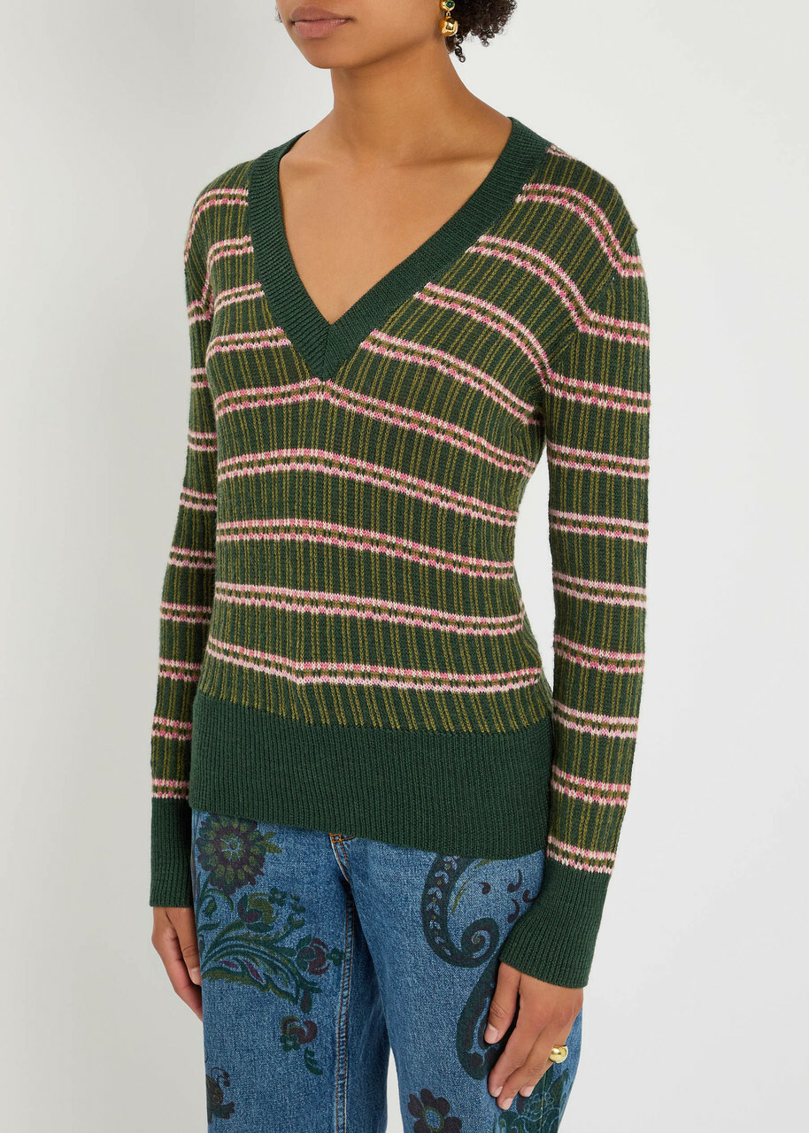 Etro Striped Knit Jumper Brown