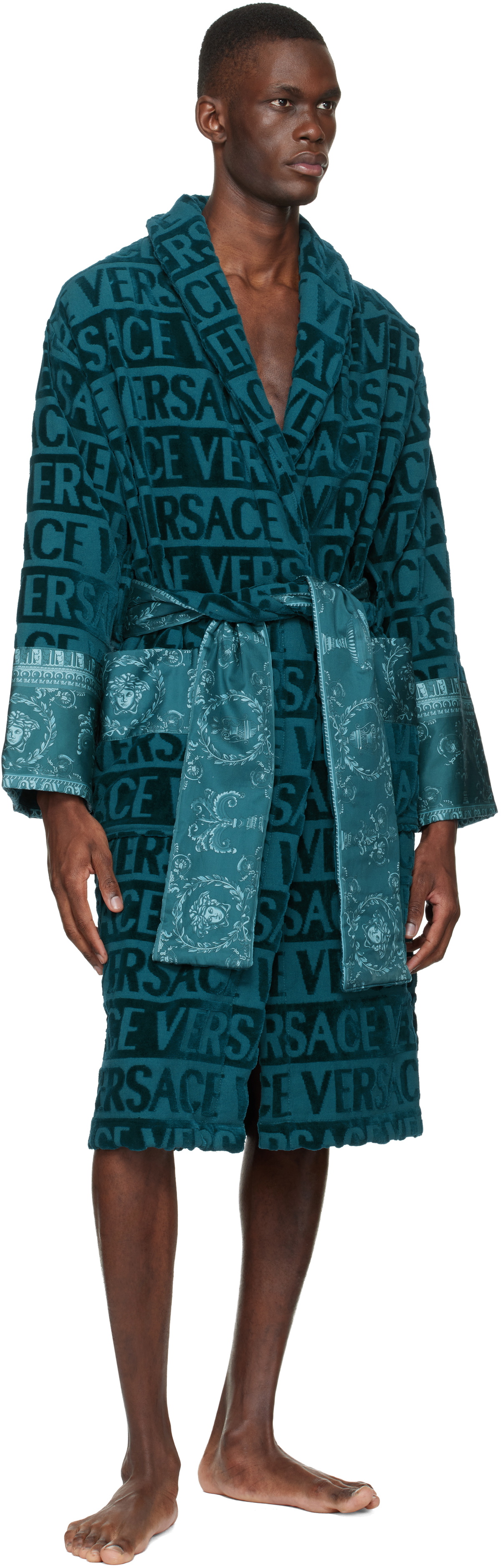 Versace Blue 'I Heart Baroque' Bathrobe