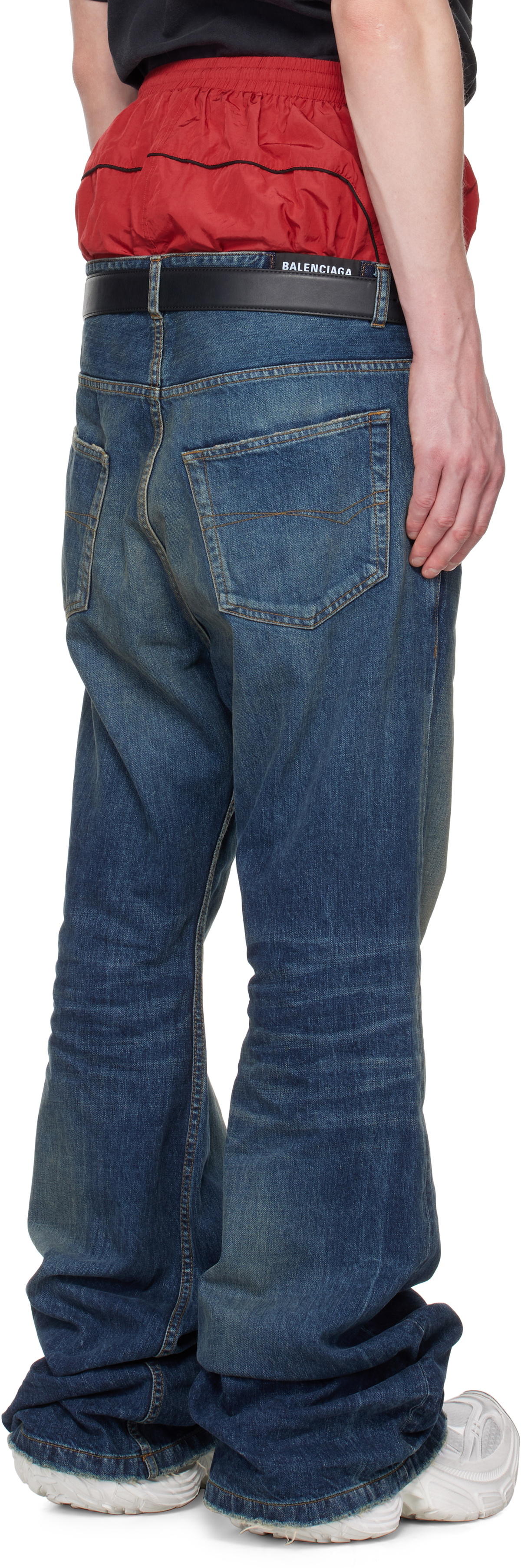 【関税&送料込】Balenciaga Giubbino In Jeans Balenciaga Blue & Red Layered Jeans Balenciaga