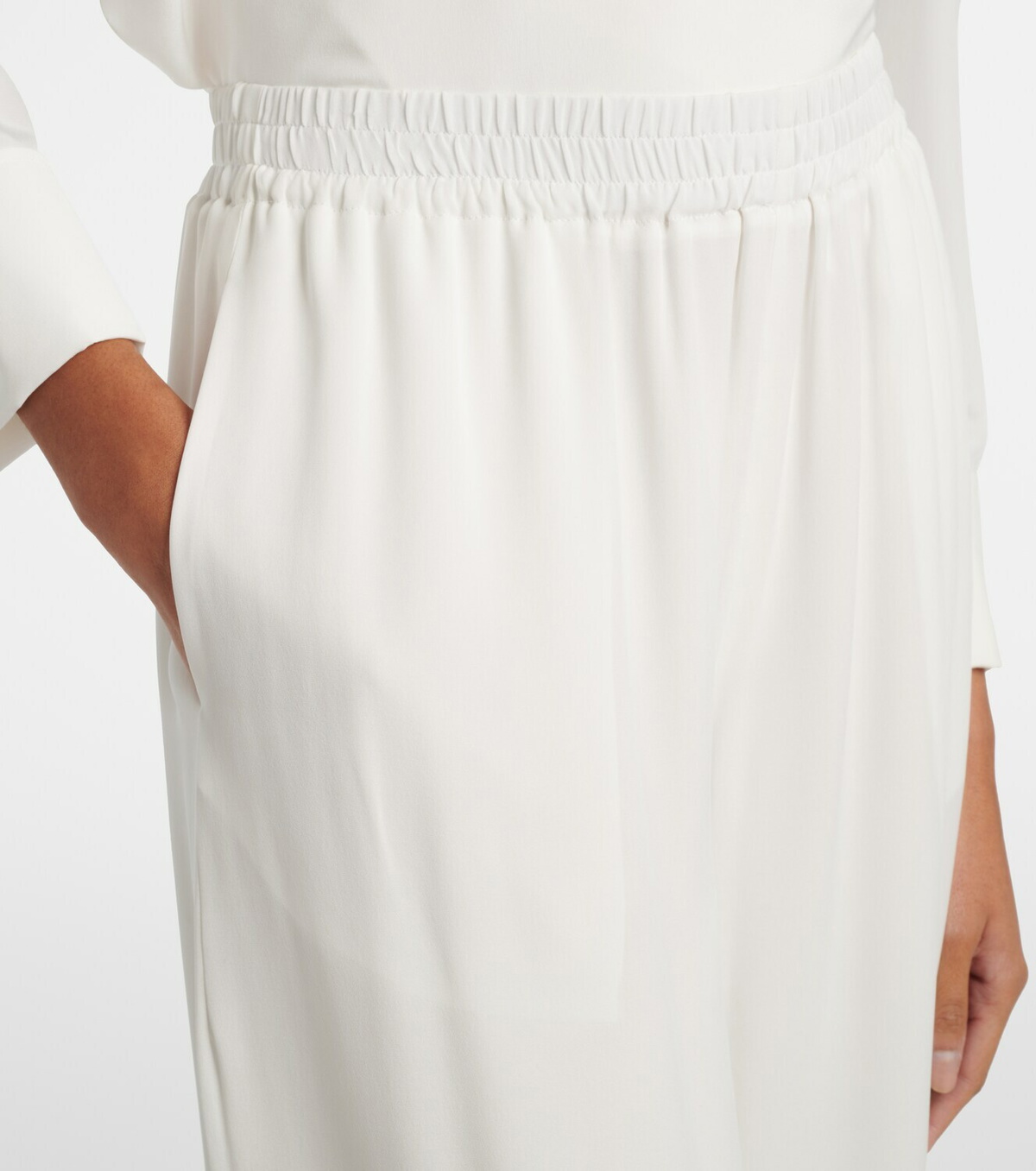 Oscar de la Renta Mid-rise silk straight pants