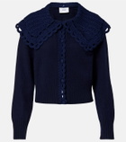 Erdem Crochet-trimmed wool-blend cardigan