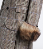 Acne Studios Checked shearling-trimmed wool blazer