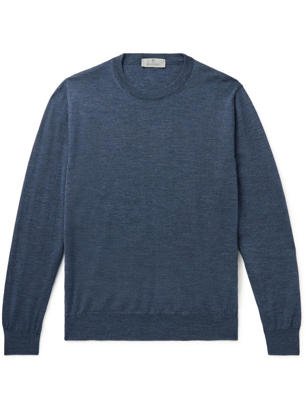 Photo: Canali - Slim-Fit Merino Wool Sweater - Blue