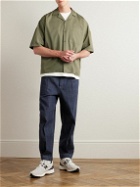 Applied Art Forms - PM2-1 Oversized Convertible-Collar Cotton-Twill Shirt - Green