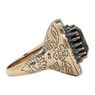 Alexander McQueen Gold and Black Jewelled Ring