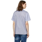 Junya Watanabe White and Blue Dobby Short Sleeve Shirt