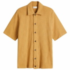 Universal Works Men's Checkerboard Button Through Polo in Sand