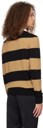 BOSS Black & Tan Striped Polo