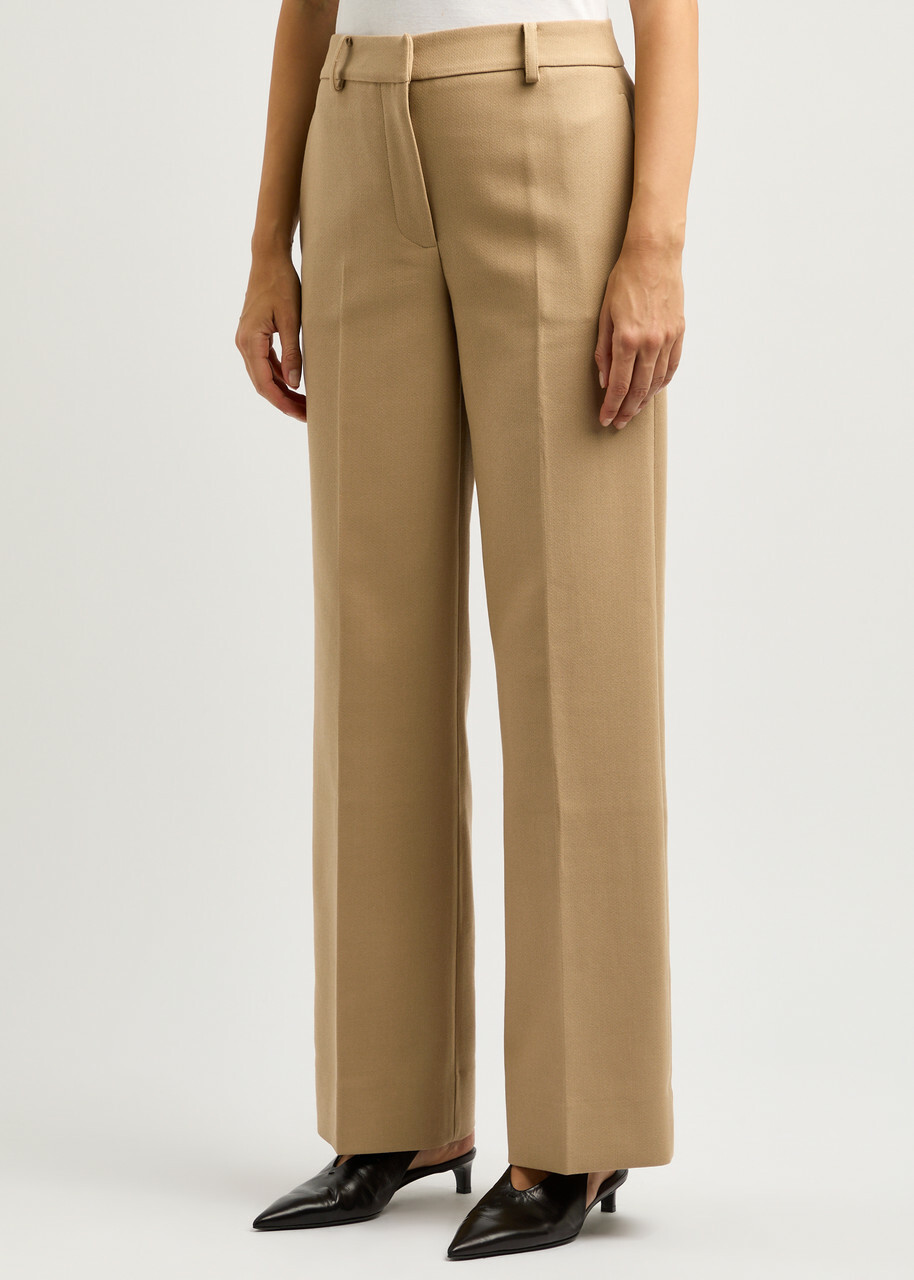 Rejina Pyo Cathy Straight-leg Cotton-blend Trousers Beige