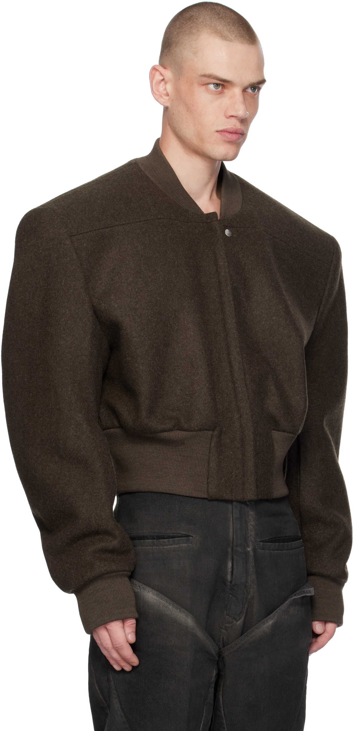 Rick Owens Brown Porterville Tatlin Flight Bomber Jacket Rick Owens