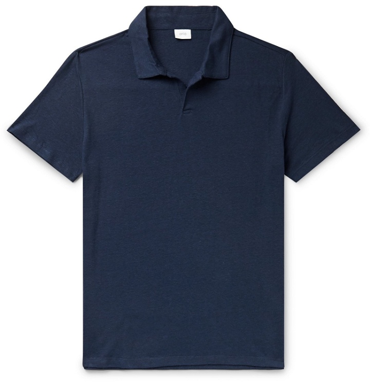 Photo: Onia - Shaun Linen-Blend Jersey Polo Shirt - Blue