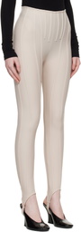 Mugler Beige Corseted Leggings