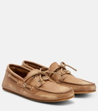Gucci GG leather boat shoes