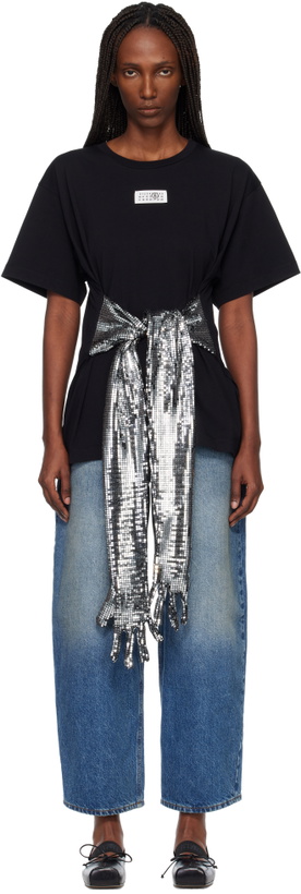 Photo: MM6 Maison Margiela Black Cotton Gloves T-shirt