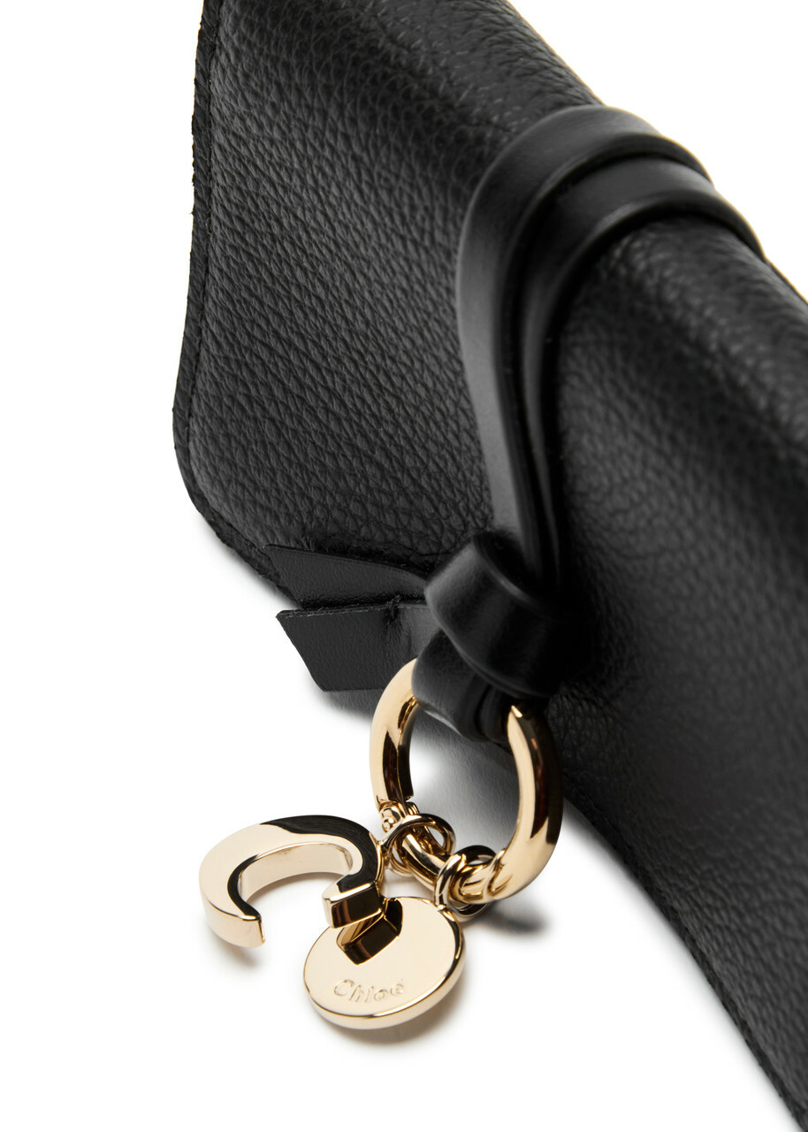 Chloe Alphabet Leather Card Holder - Black - One Size