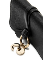 Chloe Alphabet Leather Card Holder - Black - One Size