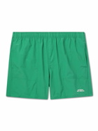 Saturdays NYC - Talley Straight-Leg Mid Length Logo-Embroidered Swim Shorts - Green
