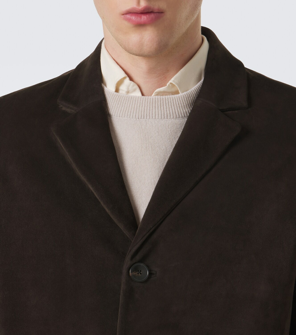 Yves Salomon Single-breasted suede jacket