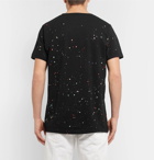 Off-White - Paint-Splattered Cotton-Jersey T-Shirt - Men - Black