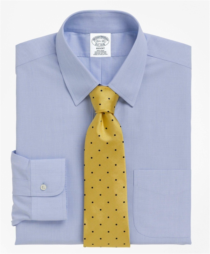 Photo: Brooks Brothers Men's Regent Regular-Fit Dress Shirt, Non-Iron Tab Collar | Light Blue