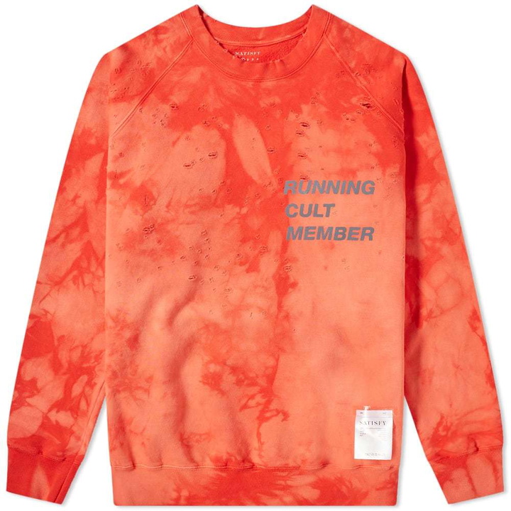 Photo: Satisfy Cult Moth Eaten Crew Sweat Bleach Red