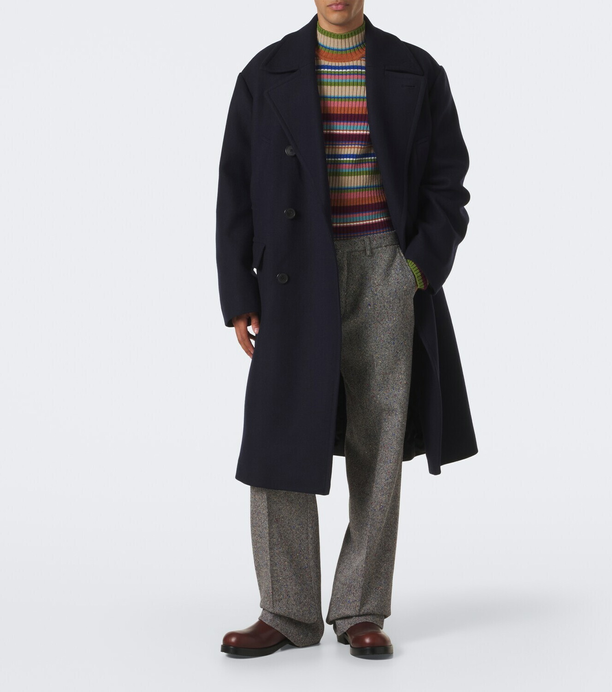 Dries Van Noten Double-breasted wool-blend coat