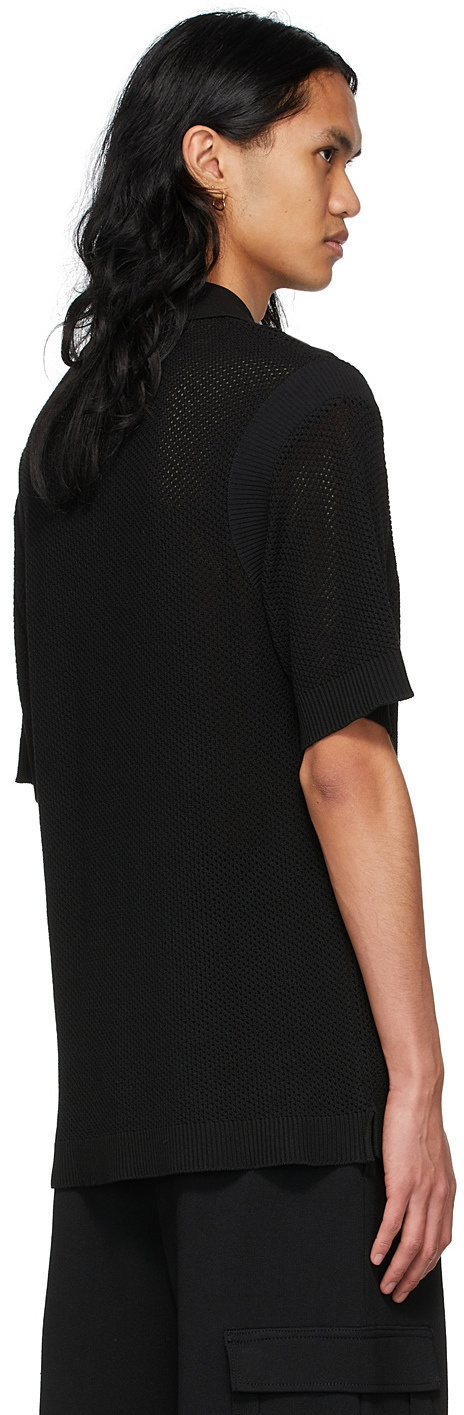 ANDREĀDAMO SSENSE Exclusive Black Viscose Polo