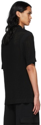 ANDREĀDAMO SSENSE Exclusive Black Viscose Polo