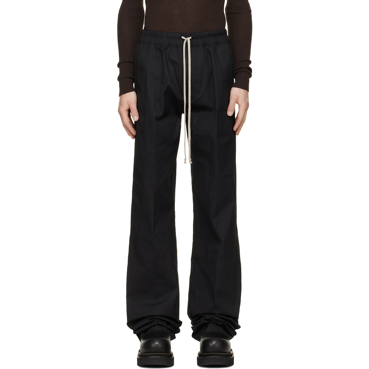Rick Owens Black Tower Dietrich Drawstring Trousers