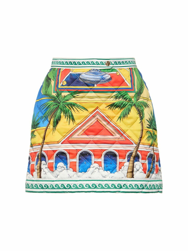 Photo: CASABLANCA - Printed Satin Quilted Mini Skirt