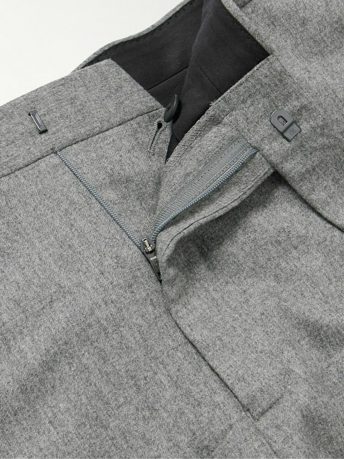 Richard James - Chapman Slim-Fit Wool-Blend Flannel Trousers - Gray