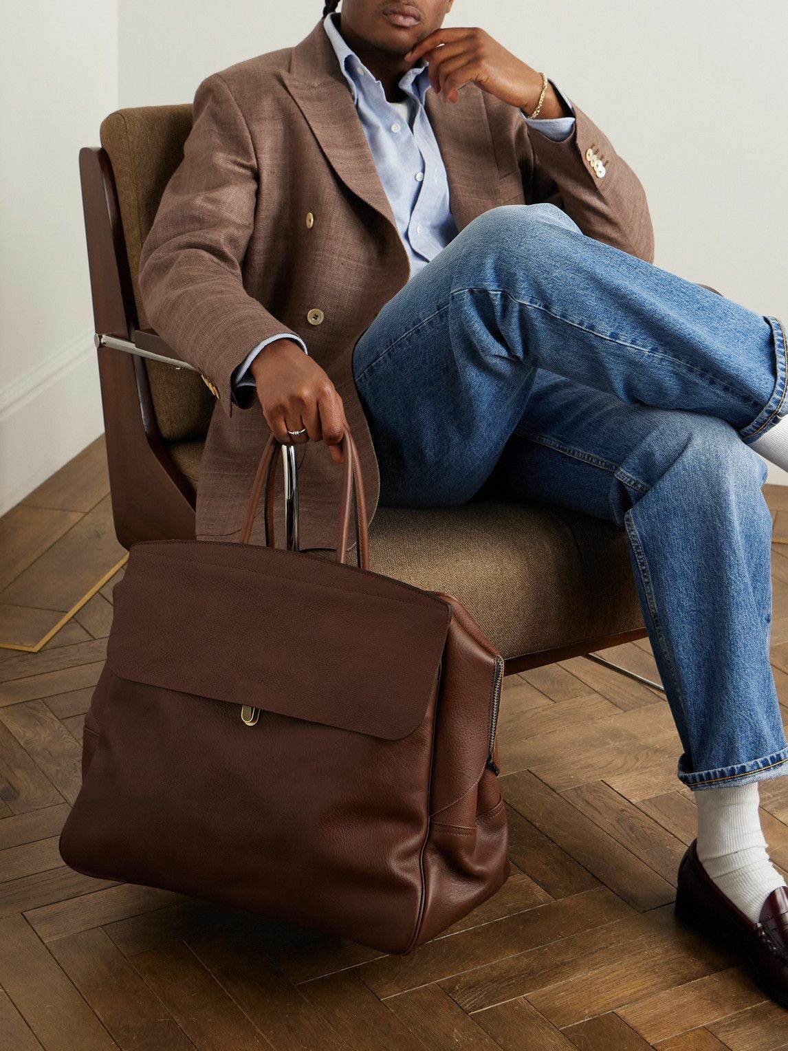 Bleu de Chauffe - Zoom Full-Grain Leather Weekend Bag