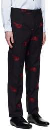Dries Van Noten Black & Red Embroidered Suit