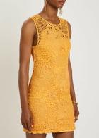 Simkhai Fynch Crochet Cotton Mini Dress Yellow